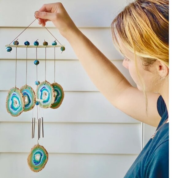 NEW Make Your Own Clay Geode Wind Chime DIY Craft Kit CHRISTMAS GIFT Stocking St - Picture 1 of 16